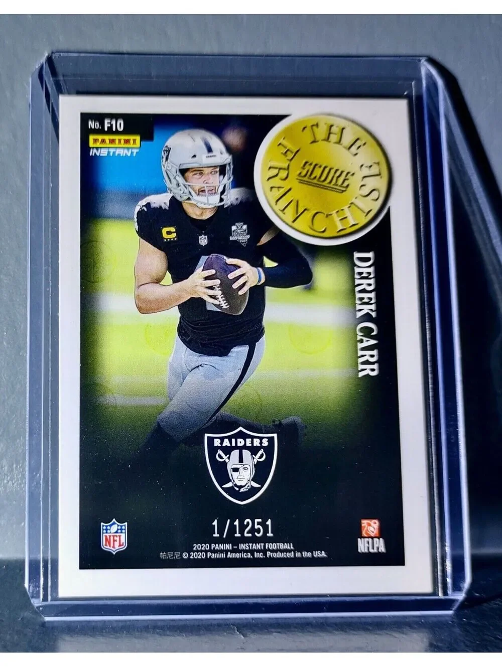 Derek Carr 2020 Panini NFL Instant Score The Franchise #10 Card 1/1251